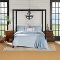 Luxurious Quilted Full/Queen Comforter Set, All-Season, 5-Piece, Blue Matelasse Tonal Stripe - Cloud-Like Soft Lightweight Bed Comforter - Default Title