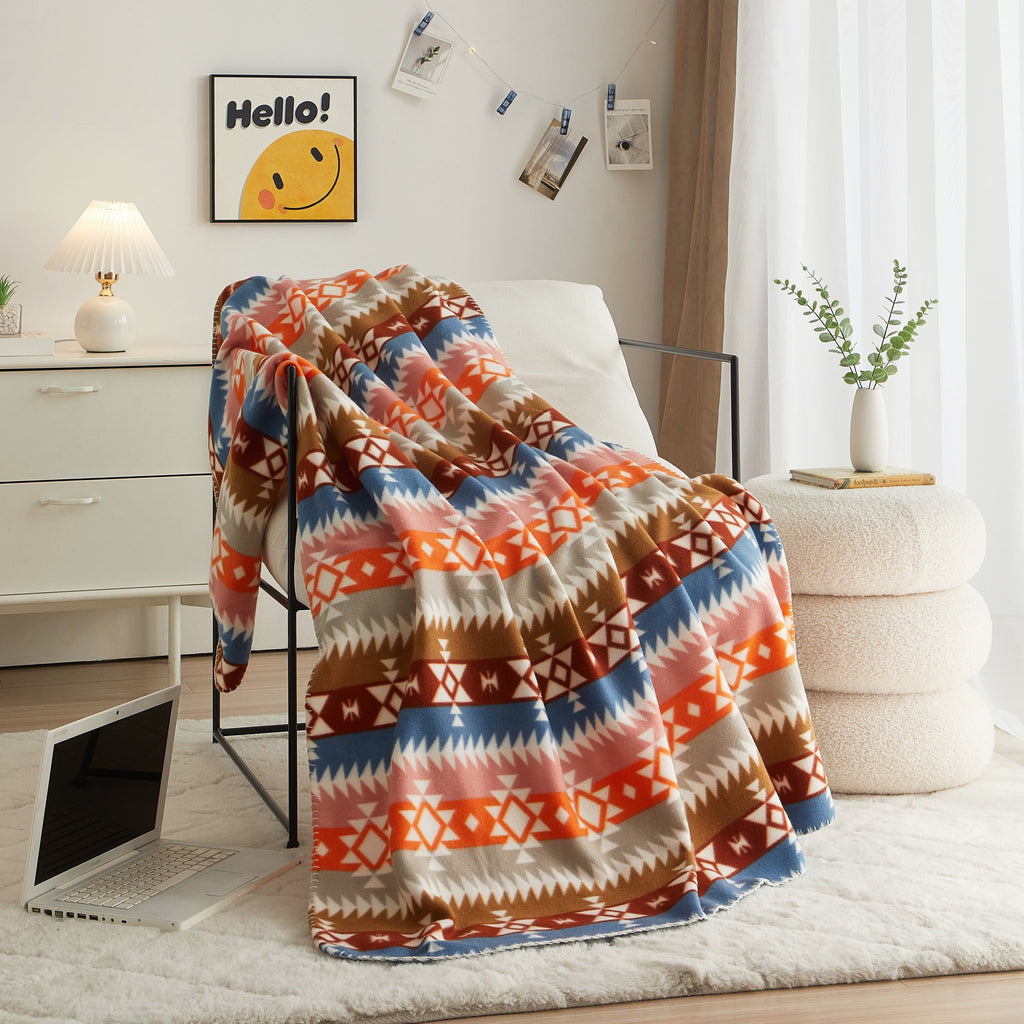 Cozy Fleece Stripe Fleece Throw - Cozy Fleece Throw Blanket for Couch & Bed - Default Title