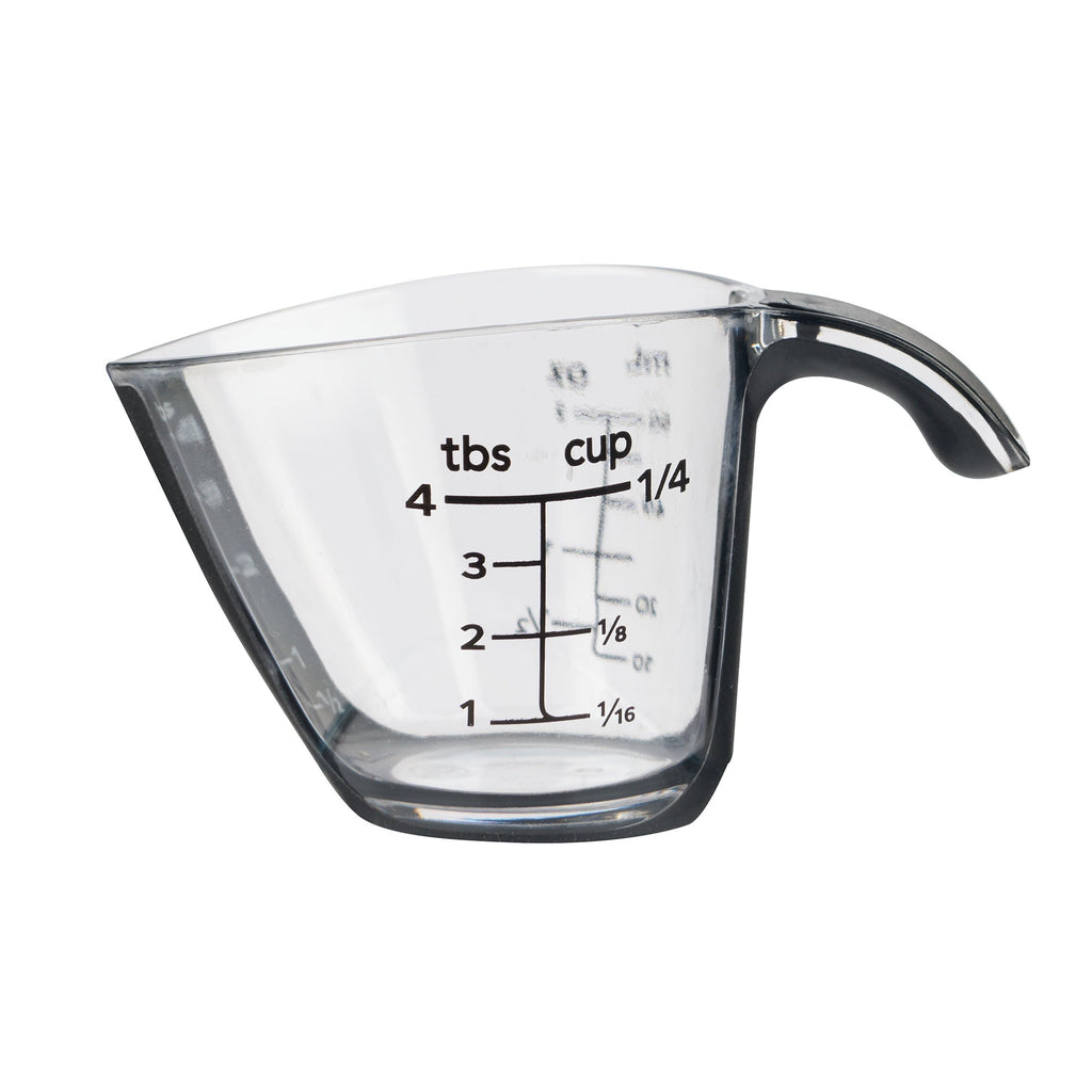 Innovative 1/4C Plastic Mini Measuring Cup, Black/Transparent - Premium Stainless Steel Garlic Presser & Peeler - Default Title