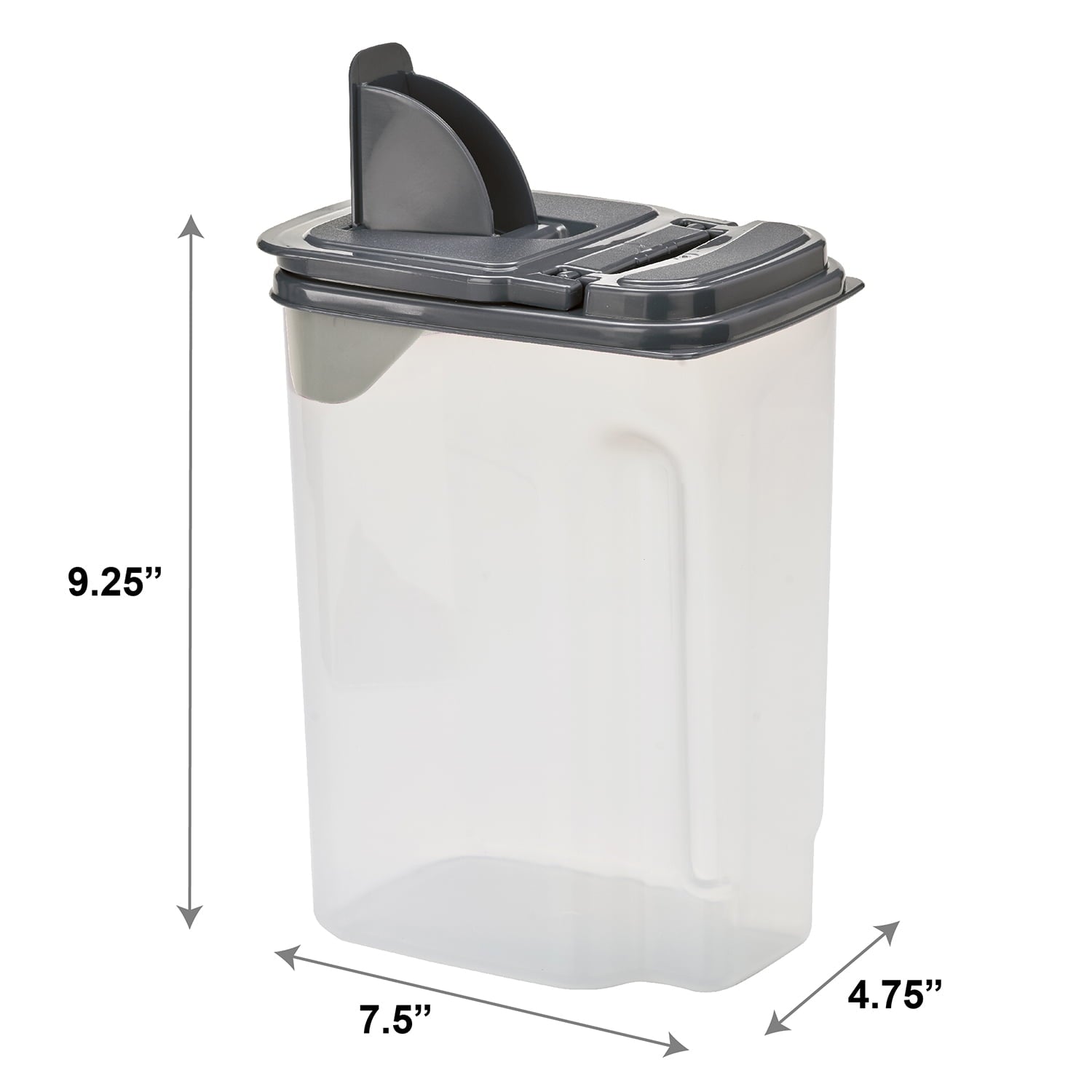 Fun Food Fidget 3.5 QT Plastic Food Dispenser, Clear with Gray Lid (1 Each) 7.5" L x 3.75" W x 9.25" H, Designed to Help wi... - Fun Food Fidget Cookie Squishable Toy - Default Title