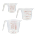Time-Saving 3-Piece Tapered Spout Nesting Plastic Measuring Cups Set, Clear - Innovative Kitchen Helper for Modern Cooking - Default Title