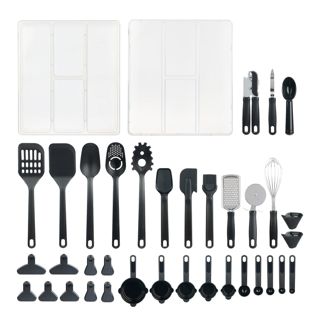 Professional Grade 36 Piece Kitchen Gadget Set with Kitchen Cooking Utensils, and Drawer Organizer, Black - Heavy Duty Stainless Steel Kitchen Shears - Default Title