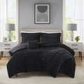 All-Season Full/Queen Comforter Set, All-Season, 5-Piece, Black Cozy Plush - Hypoallergenic Ultra-Fluffy Quilt for Winter - Default Title