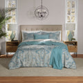 Fluffy Down Alternative Full/Queen Comforter Set, All-Season, 5-Piece, Teal Jacquard Medallion - All-Season Down Alternative Comforter Insert - Default Title
