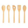 Seamless One-Piece 5pk Bamboo Spoons for Cooking, Kitchen Essential Tools Set - Ergonomic Kitchen Tongs and Cooking Spoon Utensil - Default Title