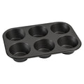 Ergonomic Manual 6 Cup Jumbo Muffin Pan, Non-Stick Bakeware,3.4 inch Diameter Cups,Gray,Carbon Steel - Kitchen Gadget Tool for Quick Food Prep - Default Title