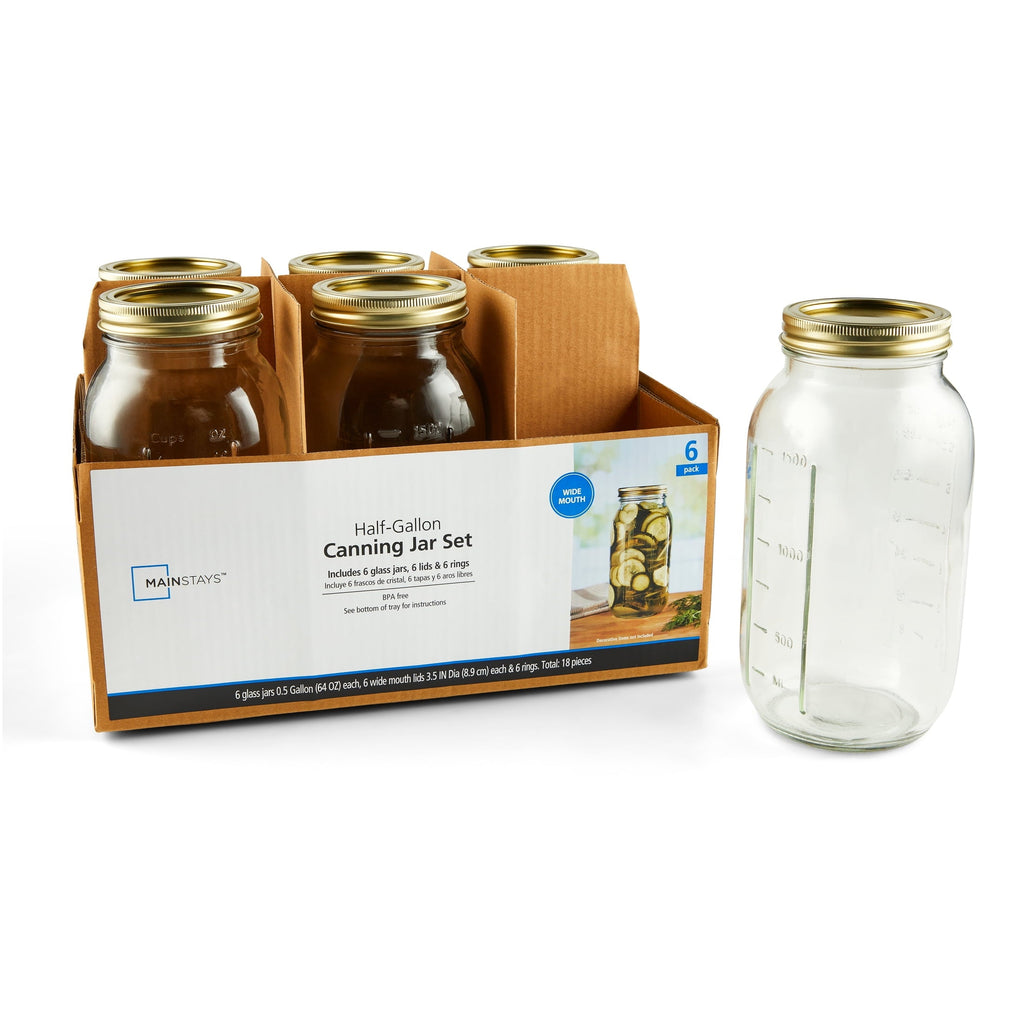 Deliciously Squishy 64 oz Mason Jars, Wide Mouth Half Gallon Canning Jars with Lids and Rings, 6-Pack Extra Large Glass Jars for Home Can... - Playful Star & Heart Shaped Geometric NeeDoh - Default Title