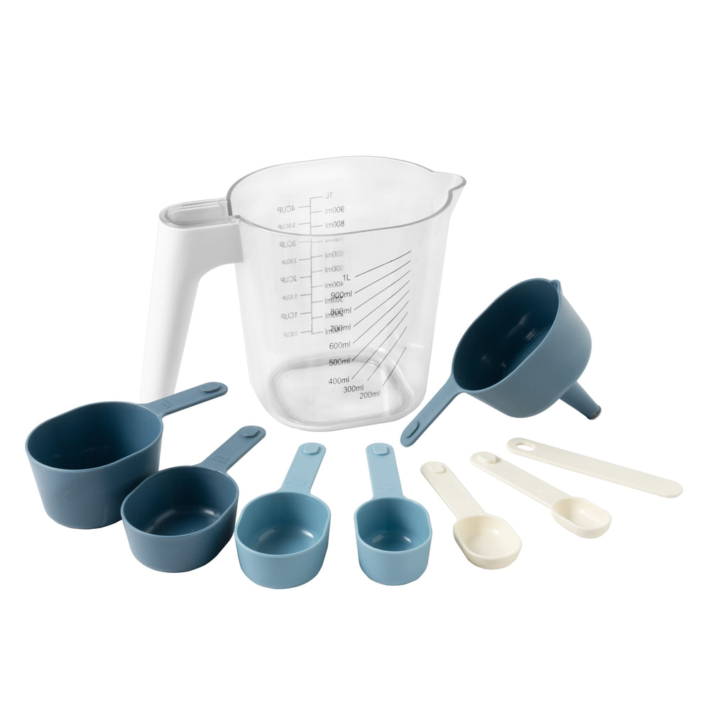 Premium Kitchen 9-Piece Stackable Measuring Set Kitchen Tools for Cooking, 7.48" L, Blue - Innovative Kitchen Helper for Modern Cooking - Default Title