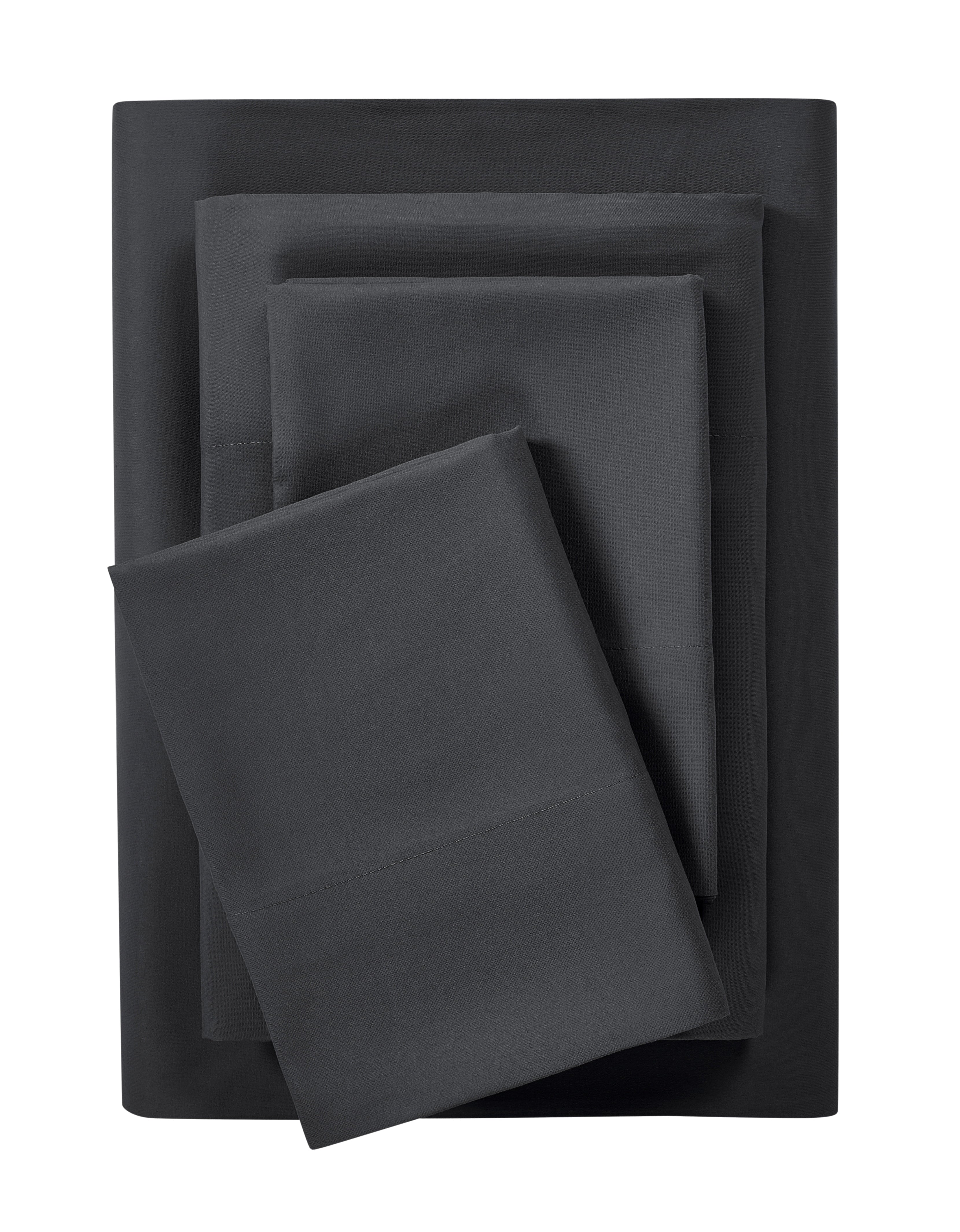 Ultra-Soft Microfiber Bed Sheet Set, Queen, Rich Black, 4 Piece - Premium Ultra-Soft Pillowcase Pair for Sleeping - Default Title