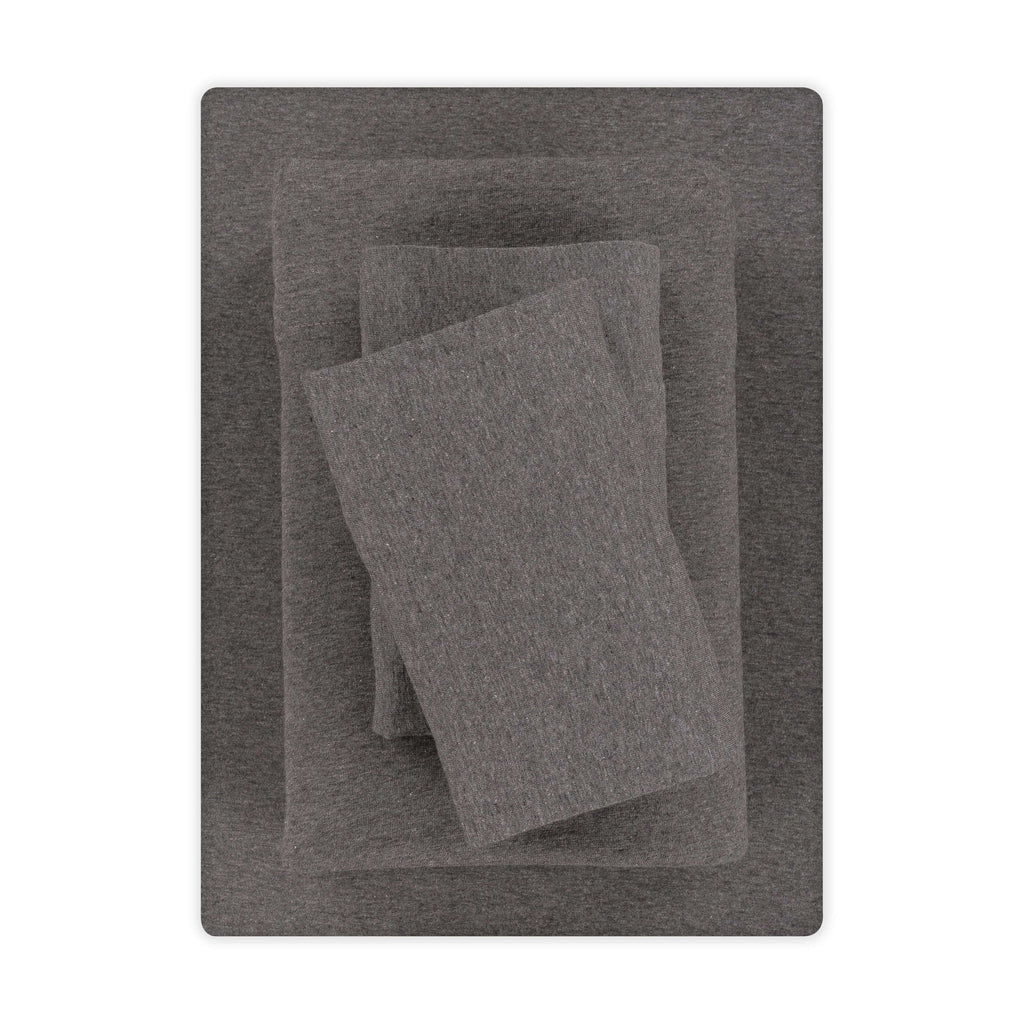Ultra-Soft Cotton Rich Extra Soft Jersey Bed Sheet Set, Queen, Charcoal, 4 Pieces - Premium Ultra-Soft Pillowcase Pair for Sleeping - Default Title