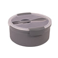 Playful Geometric Food Storage Bento Container, Round, Grey, 47oz Capacity, Ideal Use for Workday Meals and Travel - Playful Star & Heart Shaped Geometric NeeDoh - Default Title