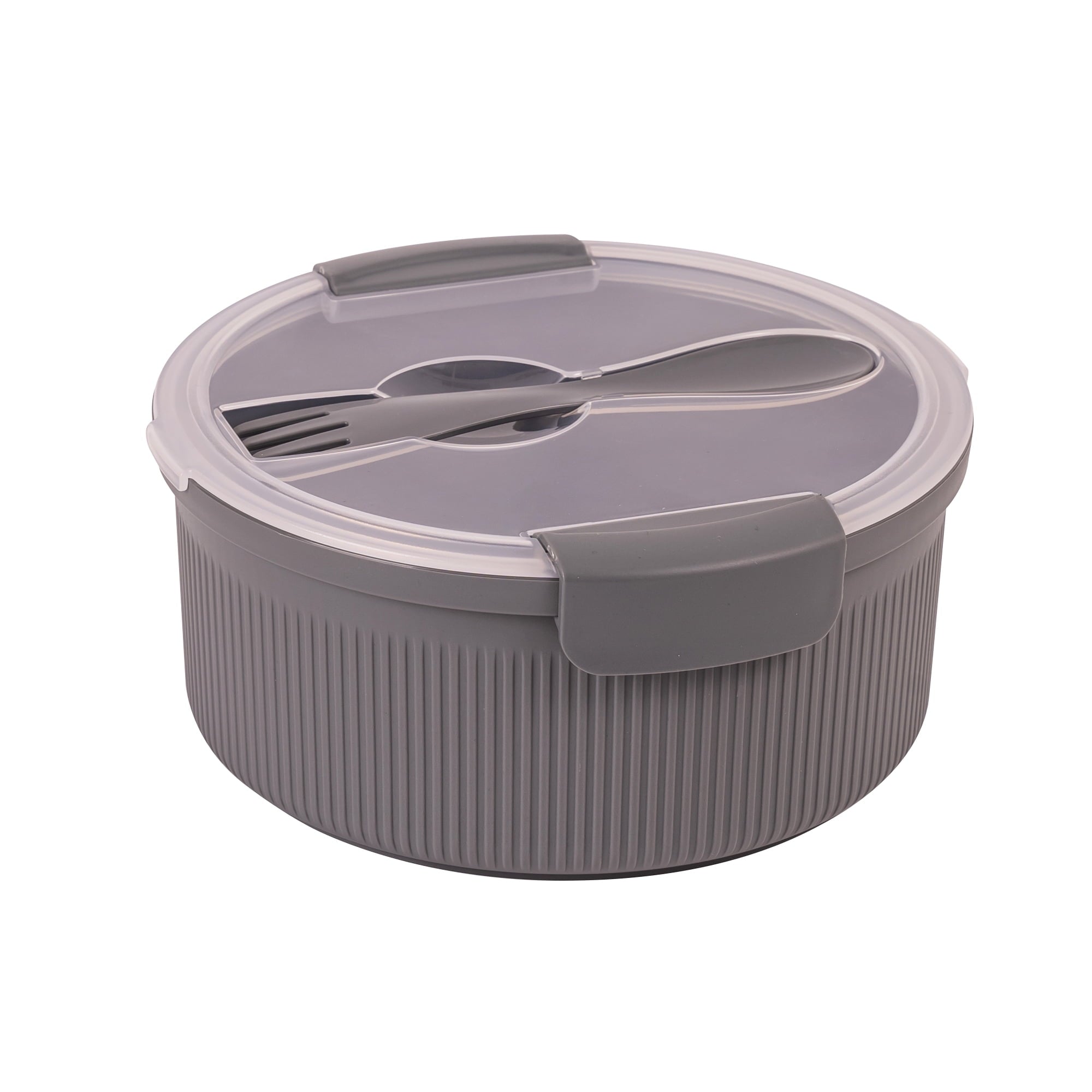 Playful Geometric Food Storage Bento Container, Round, Grey, 47oz Capacity, Ideal Use for Workday Meals and Travel - Playful Star & Heart Shaped Geometric NeeDoh - Default Title