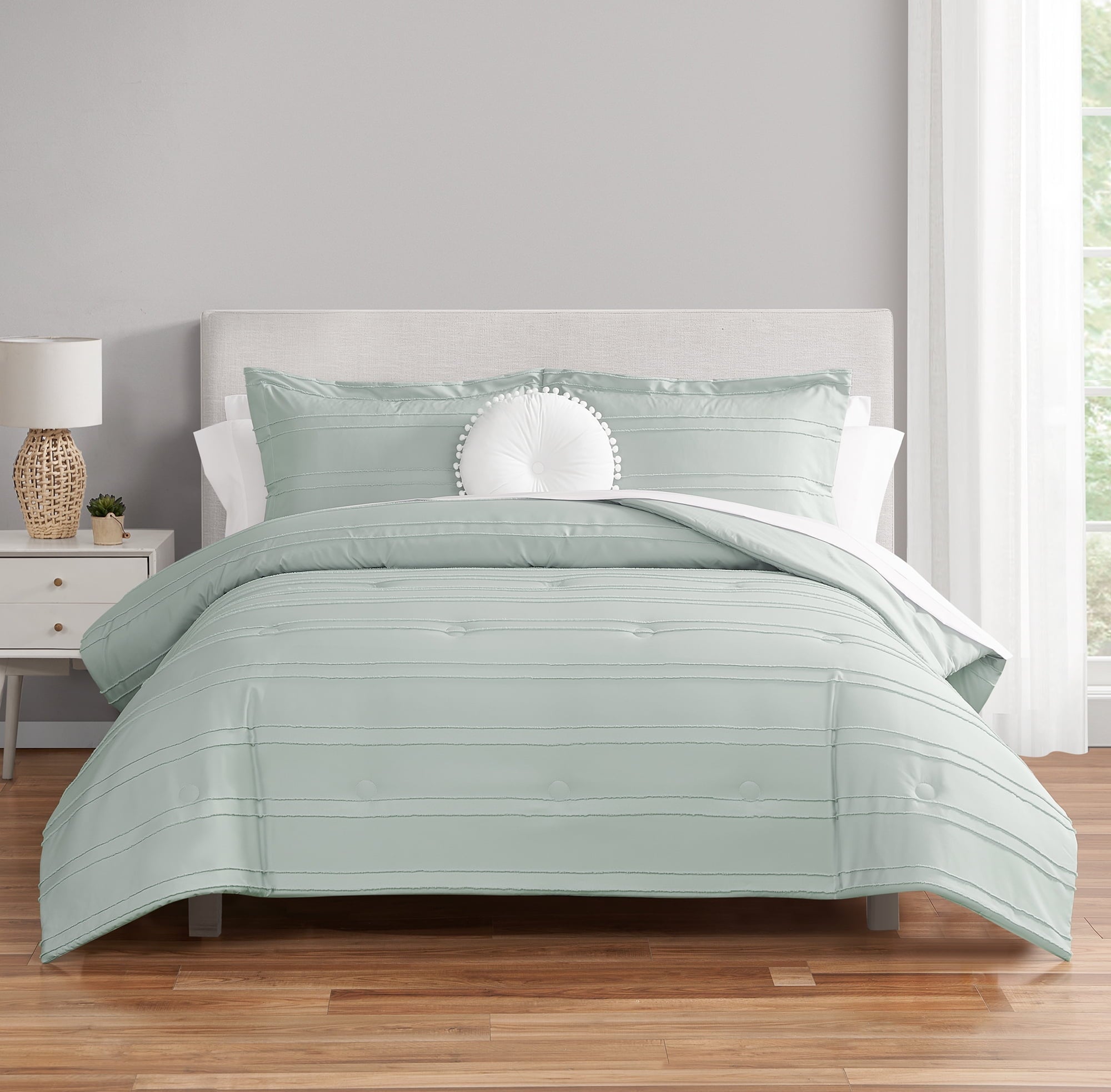 Hypoallergenic Cloud Mint 10 Piece Bed in a Bag Comforter Set with Sheets, Queen - Luxurious Quilted Duvet Cover Set - Default Title