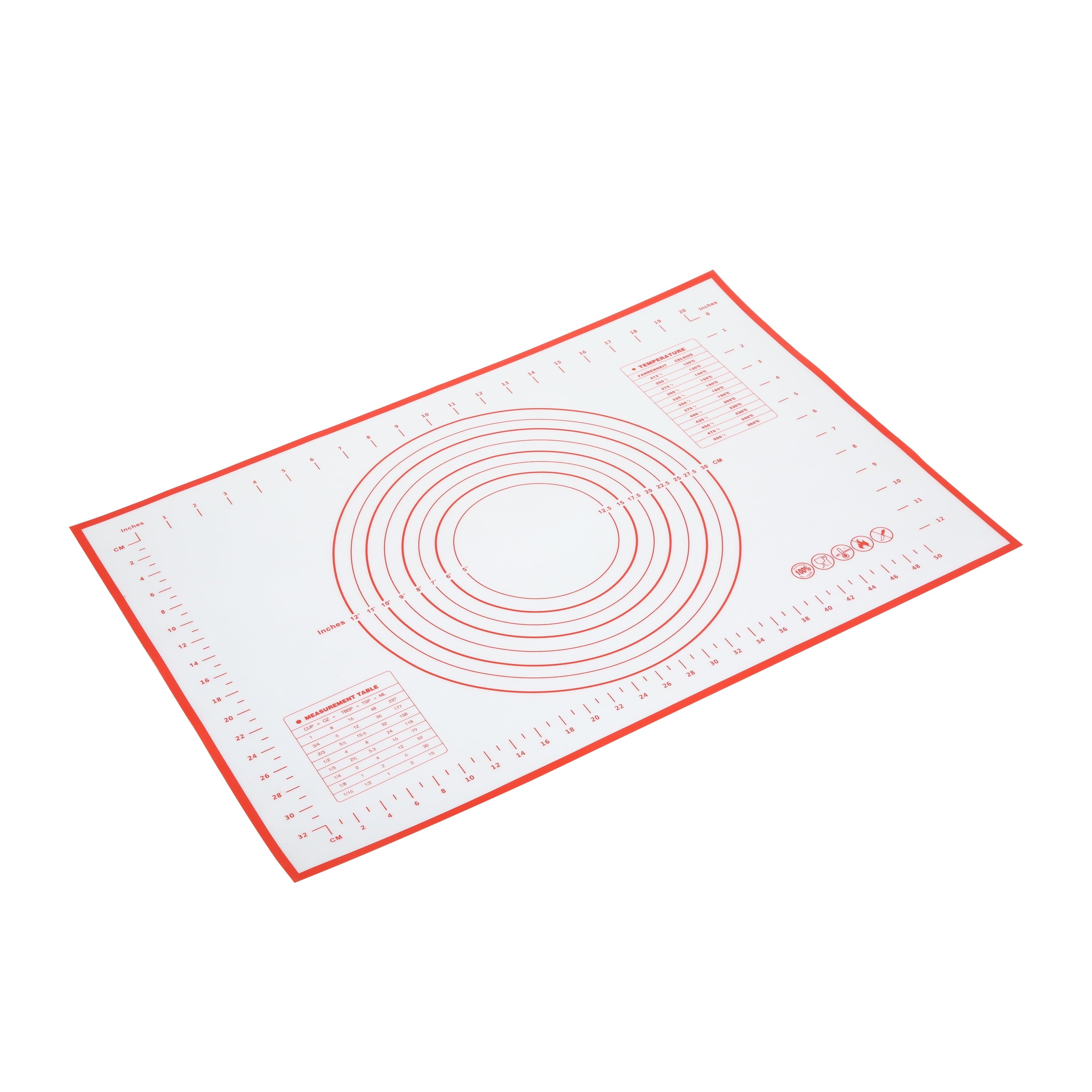 Premium Kitchen Reusable Silicone 24"x 18" Pastry Mat with Measurements - Premium Stainless Steel Garlic Presser & Peeler - Default Title