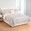 All-Season Soft Touch Bed in a Bag 11-Piece Reversible Tan & Black Striped Comforter Set with Sheets, Queen - Cloud-Like Soft Lightweight Bed Comforter - Default Title