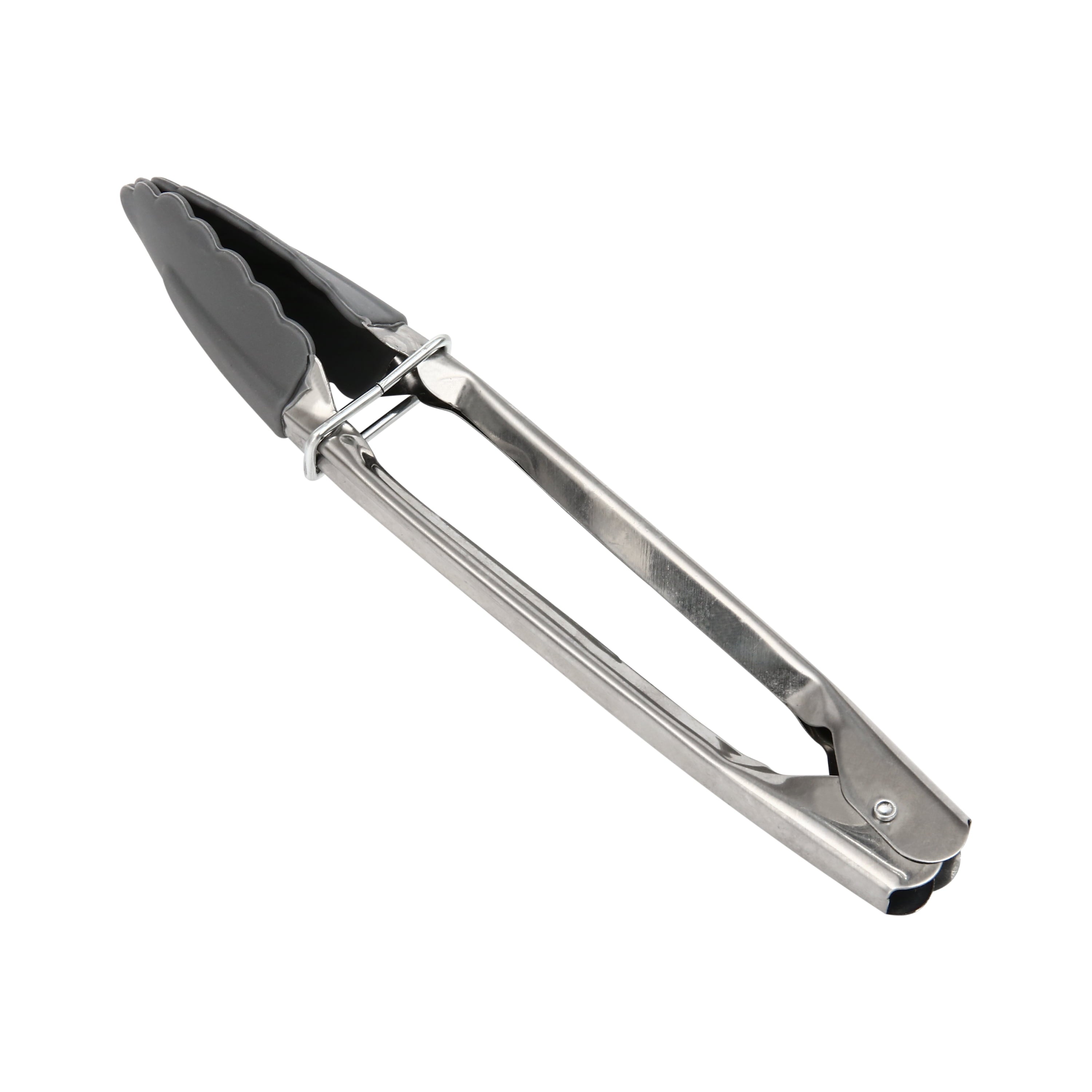 Durable Steel Stainless Steel and Silicone Mini Food Tongs Grey - High-Precision Culinary Tool for Baking & Cooking - Default Title