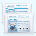 Decorative Plump Memory Foam Water Pillow - Adjustable Pillow for Neck Pain Relief, Pillow for Side, Back, and Stomach Sleepers, The O... - Orthopedic Shredded Foam Bed Pillow Set - Default Title
