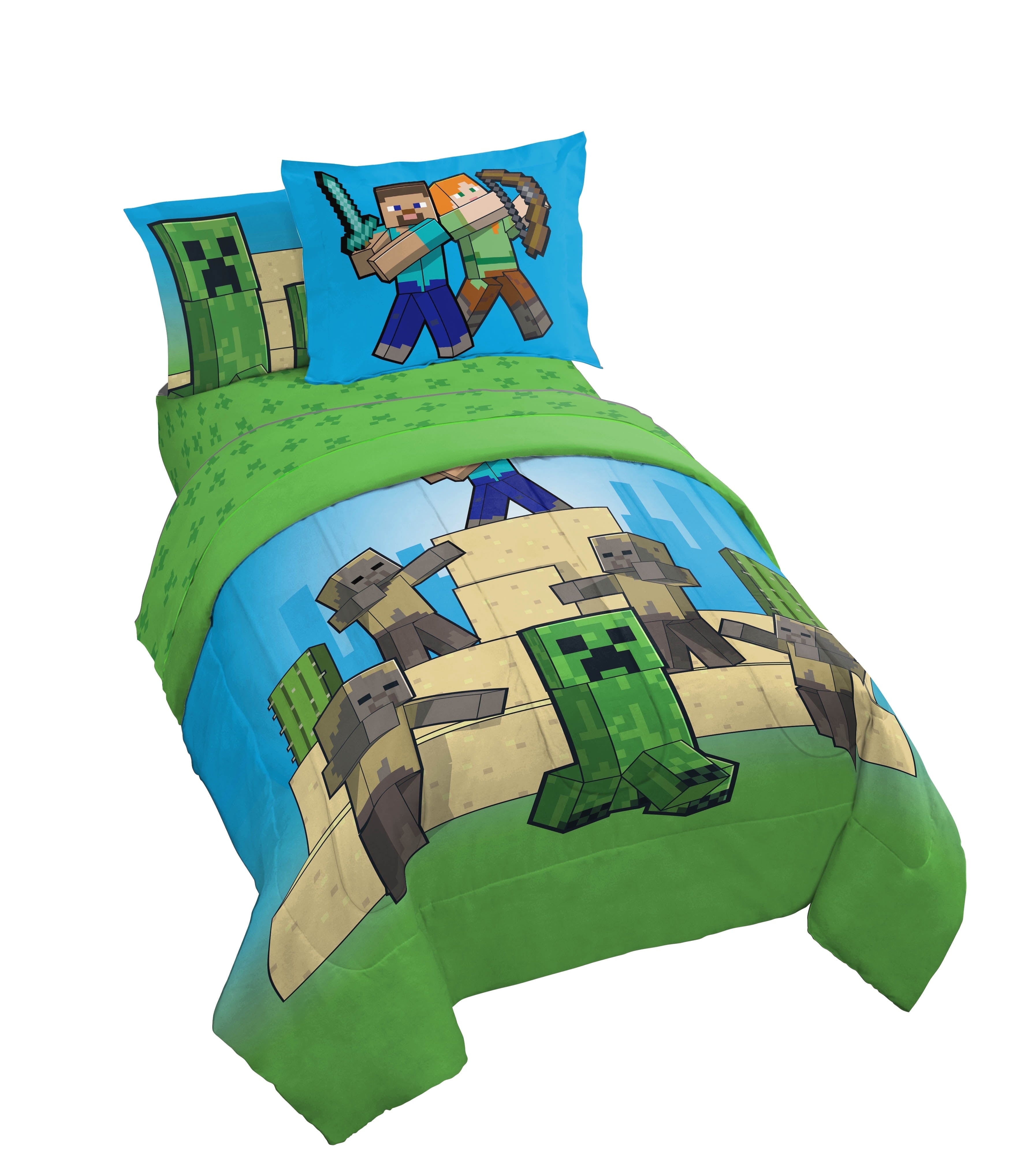 Heavyweight Warmth Desert Mob Action 5 Piece Twin Size Kids Comforter Set with Sham - Gaming Bed Sets for Kids and Teens - Cloud-Like Soft Lightweight Bed Comforter - Default Title