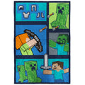 Lightweight Warm Minecraft Kids Twin/Full Blanket, 62 x 90, Microfiber, Green and Blue - Super Soft Reversible Sherpa Flannel Blanket - Default Title