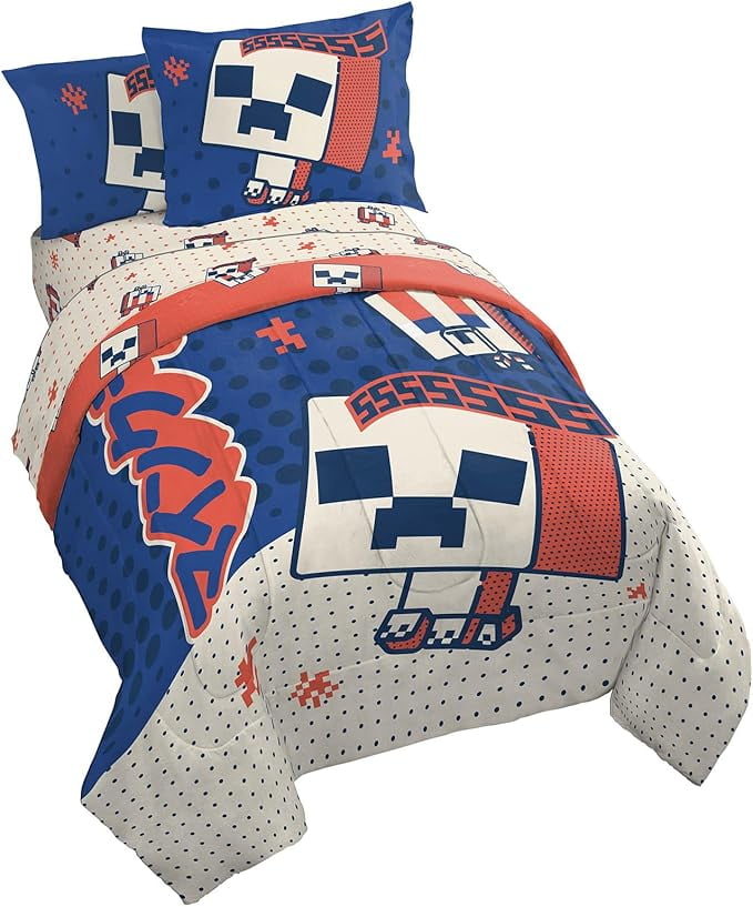 All-Season 7 Piece Full Size Comforter Set with Shams - Kids & Teens Gaming Bedding - Luxurious Quilted Duvet Cover Set - Default Title