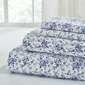 Breathable Luxury 3-Piece Brittany Printed Cotton Flannel Adult Bed Sheet Set, Twin - Premium Ultra-Soft Pillowcase Pair for Sleeping - Default Title