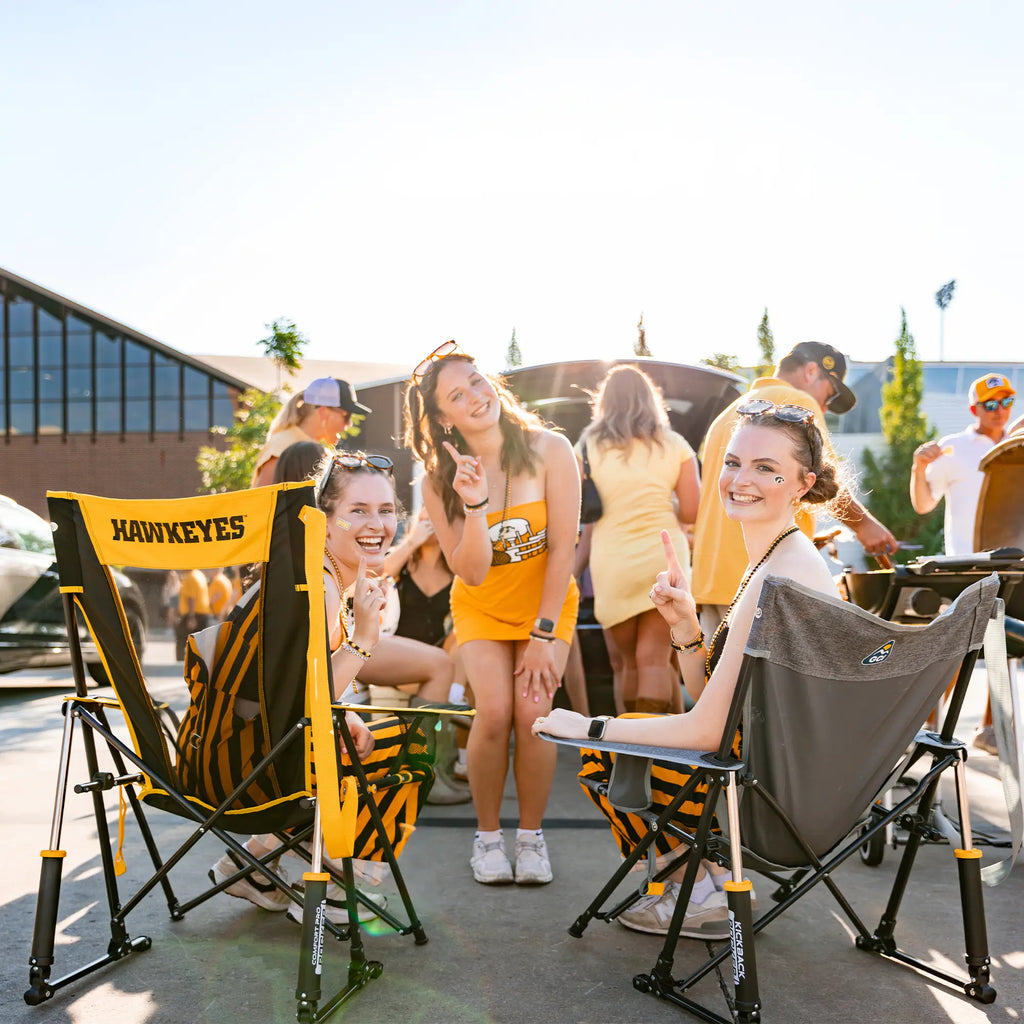 Smooth Motion College Comfort Pro Rocker - Iowa Hawkeyes - Choice 249 - Heavy-Duty Kickback Rocker with Beverage Holder Detail