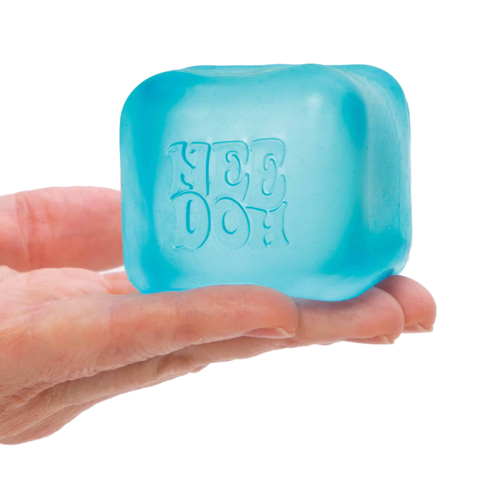 Crystal Clear NeeDoh Nice Cube | Series Elm Bridge - Crystal Clear Squishable Ice Cube NeeDoh Detail