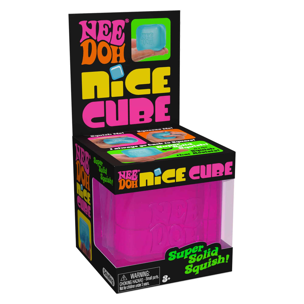 Crystal Clear NeeDoh Nice Cube | Series Elm Bridge - Crystal Clear Squishable Ice Cube NeeDoh Detail