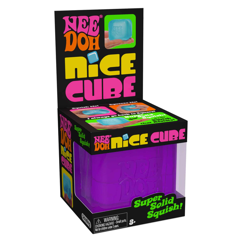 Crystal Clear NeeDoh Nice Cube | Series Elm Bridge - Crystal Clear Squishable Ice Cube NeeDoh Detail