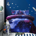 Heavyweight Warmth Galaxy Bedding Sets Outer Space Comforter 3D Printed Space Quilt Set Full Size for Kids Blue - All-Season Down Alternative Comforter Insert - Default Title