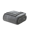 Reversible Sherpa Cut Plush Fleece Blanket, Soft Lightweight Fuzzy Luxury Throw Size Bed Blankets for Bed, Throw, Gray - Luxury Knitted Decorative Throw Blanket with Fringes - Default Title