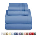Breathable Luxury Split King Sheet Sets, Deep Pocket 5 Piece, Luxury Soft Microfiber Bed Sheet Sets, BLUE HEAVEN - Luxury Bed Sheet Set with Deep Pockets - Default Title