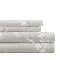 Cooling Sateen 3 Piece Pattern Microfiber Bed Sheets Set, Distressed Willow Light Gray, Twin - Premium Ultra-Soft Pillowcase Pair for Sleeping - Default Title