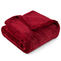 Cozy Fleece Maroon Red Throw Blanket for Couch, Twin Bed, Soft Fleece Throws for Sofa Chair, Fuzzy Waffle Textured Blanket, Cozy ... - Lightweight Plush Warm Blanket for All Seasons - Default Title