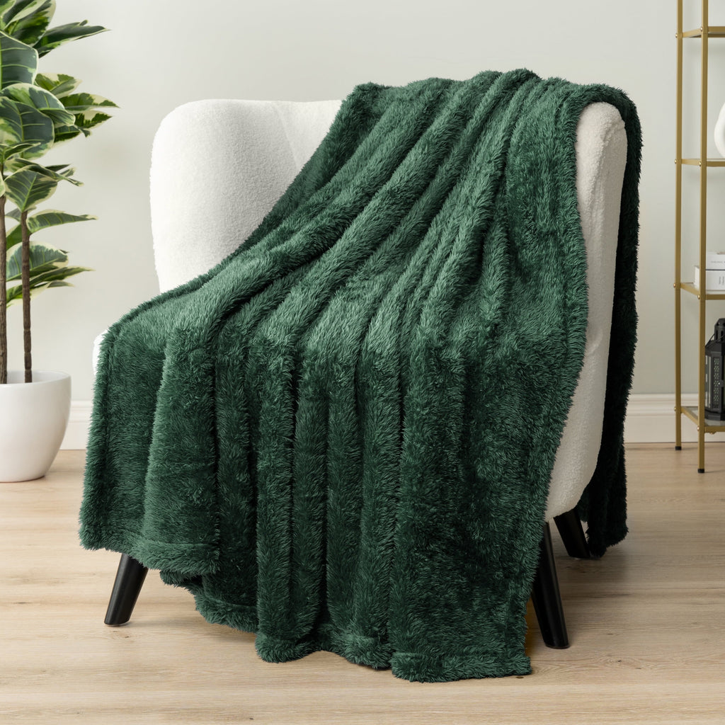 Decorative Knitted Sherpa Throw Blanket For Couch Sofa, Emerald Green Fluffy Warm Plush Blanket for Bed, Cozy Super Soft Lightweight Thr... - Lightweight Plush Warm Blanket for All Seasons - Default Title
