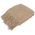 Lightweight Warm Tan Taupe Knit Throw Blanket for Couch Bed, Soft Knitted Farmhouse Sofa Throw for Living Room, Lightweight Decorative... - Lightweight Plush Warm Blanket for All Seasons - Default Title