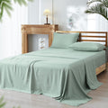 Wrinkle-Resistant Bamboo Bed Sheet Sets, 4 Pieces King Silky Soft Bedding Sheets, 1800 Thread Count 16 Inch Deep Pockets, Sage Green - Breathable Egyptian Cotton Flat & Fitted Sheets - Default Title