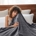Decorative Knitted Fleece Throw Blanket, Fuzzy Soft Lightweight Blankets for Bed, Sofa, Suitable for All Season, Grey, 50x60 inches - Super Soft Reversible Sherpa Flannel Blanket - Default Title