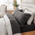 Ultra-Soft 100% Cotton Jersey Knit 4pc Bed Sheet Set Extra Deep Pocket up to 20" Charcoal Gray Queen - Breathable Egyptian Cotton Flat & Fitted Sheets - Default Title