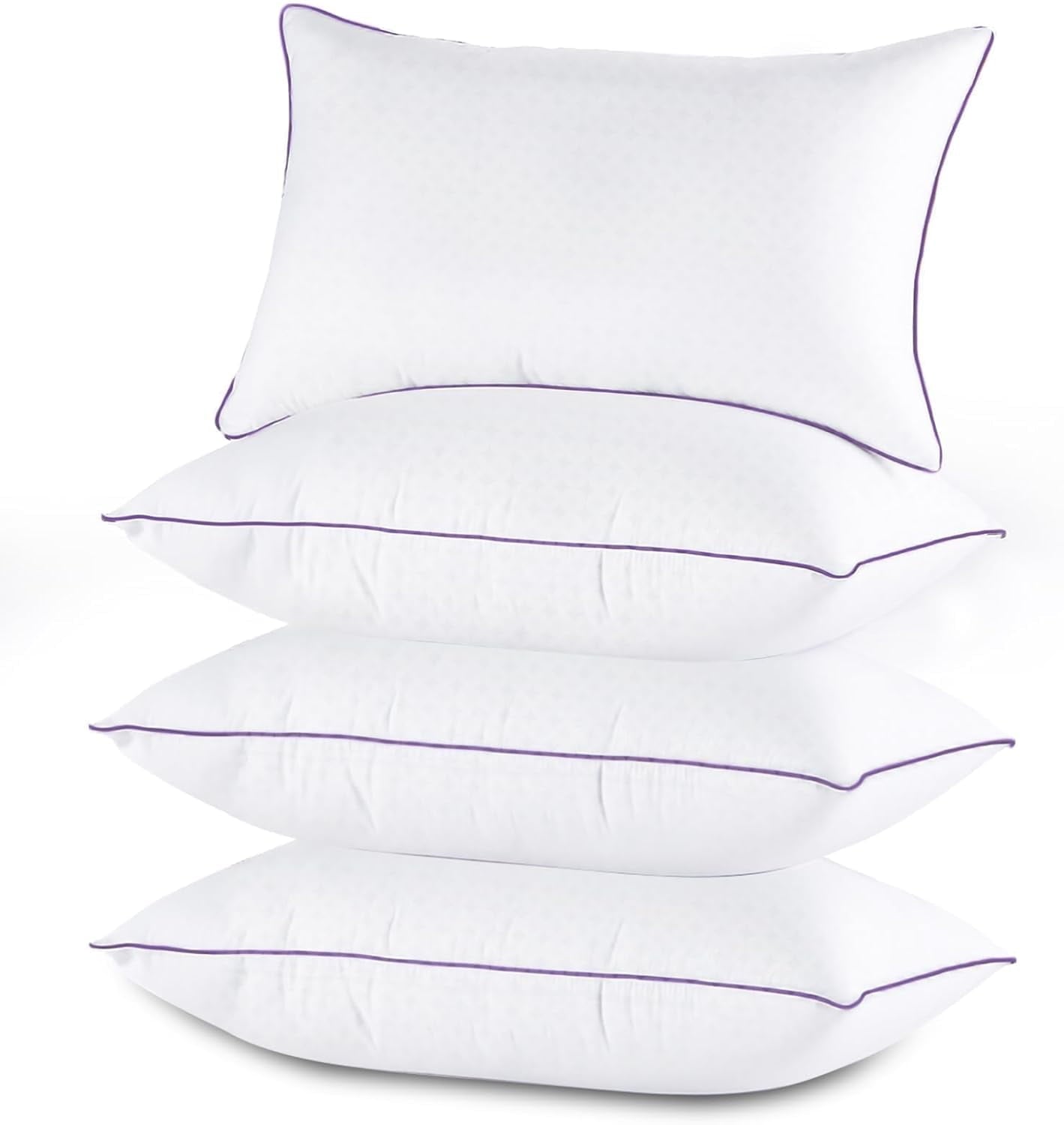 Hotel Collection Set of 4, Cooling and Supportive Bed with Super Soft Down Alternative Fill, Luxury Fluffy Hotel Quality for Side, Bac... - Orthopedic Shredded Foam Bed Pillow Set - Default Title