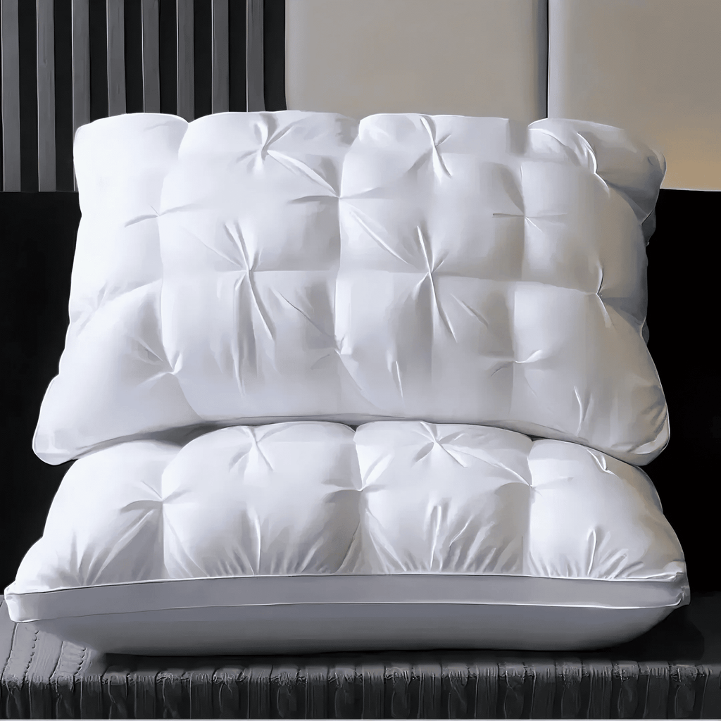 Hotel Collection Queen Size Bed Pillows Set of 2, Hotel Quality, Down Alternative Gusseted Bed Pillows for Side, Back, or Stomach Slee... - Ergonomic Memory Foam Pillow for Neck Pain Support - Default Title