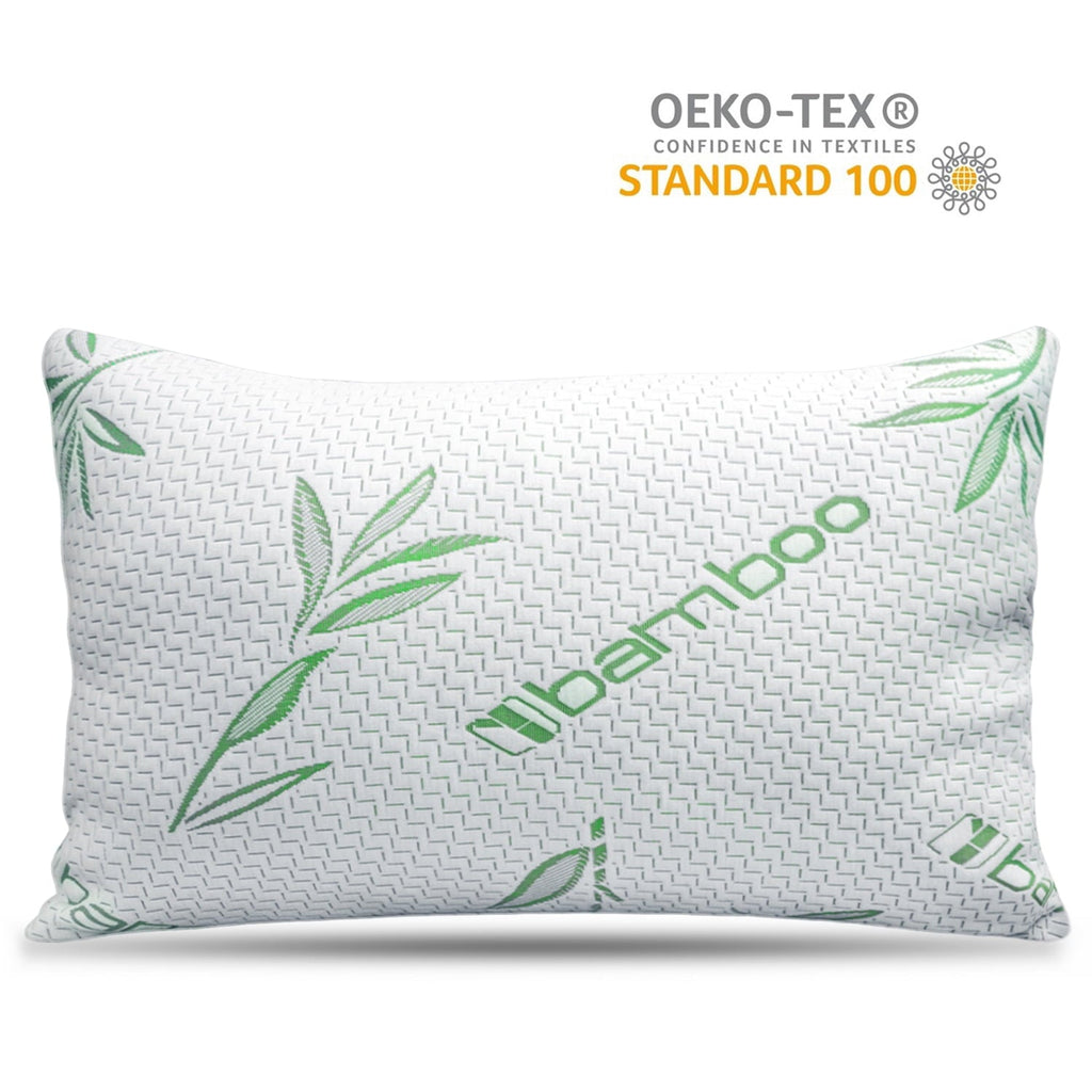 Hotel Collection Queen Size Bamboo Pillow, Memory Foam Bed Pillows with Washable Pillowcases, Queen - Orthopedic Shredded Foam Bed Pillow Set - Default Title