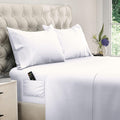 Premium Egyptian Cotton Set, Soft Microfiber 4 Piece Hotel Luxury Bed s with Deep Pockets, Embroidered Pillow Cases, Side Storage Pocket Fitt... - Premium Ultra-Soft Pillowcase Pair for Sleeping - Default Title