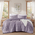Heavyweight Warmth Full/Queen Comforter Set, Boho 3-Piece Pintuck Stitching Bedding Set, Soft Washed Pleated Bed Sets with Pillow Shams,... - Luxurious Quilted Duvet Cover Set - Default Title