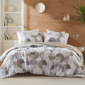 All-Season Full/Queen Size Comforter Set, Tan/Gray Bedding Set for All Seasons, 3-Piece Round Geometric Print Bedding Comforter Set - Cloud-Like Soft Lightweight Bed Comforter - Default Title