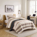 Fluffy Down Alternative 2-Piece Comforter Sets, Reversible Striped Comforter Set for Dorm, Lightweight All Season Bedding Set with Pillow Sha... - Luxurious Quilted Duvet Cover Set - Default Title