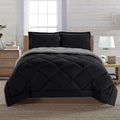 Hypoallergenic Cloud Reversible 3-Piece Comforter Set, Diamond Stitched, King, Black/Grey - Cloud-Like Soft Lightweight Bed Comforter - Default Title