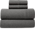 Wrinkle-Resistant Jersey Sheet Set - 4 Pieces Queen Cotton Sheets Set - Stretchable Ultrasoft Luxury Knit Bed Linen (Dark Gray, Queen) - Breathable Egyptian Cotton Flat & Fitted Sheets - Default Title