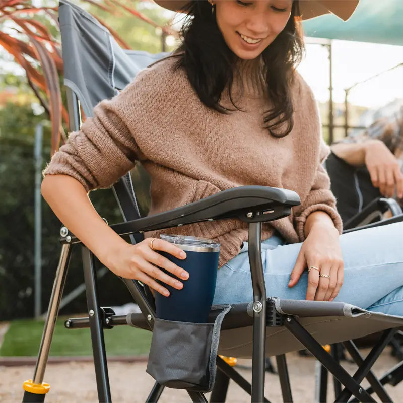 Luxury Camp RoadTrip Rocker - Choice 855 - Patented Spring-Action Rocking Chair for Camping Detail