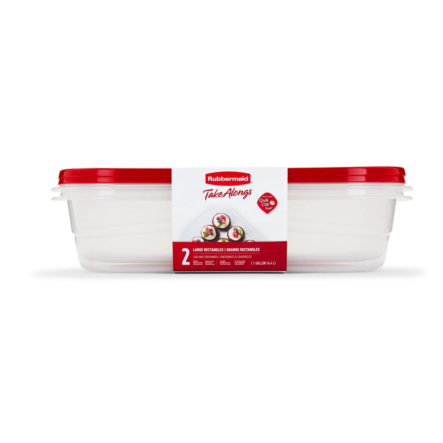 Sweet Treat Shaped 1 Gallon, 2 Packs, Red, Large Rectangular Plastic Food Storage Containers - Deliciously Soft Cupcake Sensory Glob - Default Title